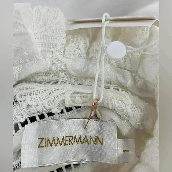 Zimmermann White Long Sleeve Mini Dress 1 US6 Master Chemisete Tunic Button Cuff - Picture 7 of 10